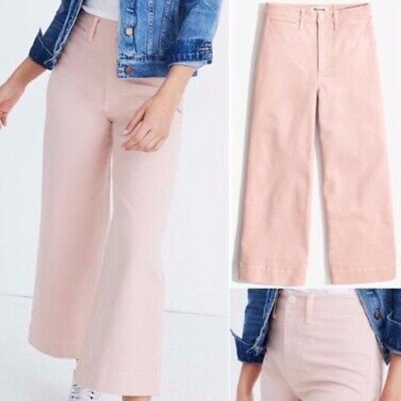 Madewell Emmett Wide Leg Crop in Oyster - Picture 1 of 4